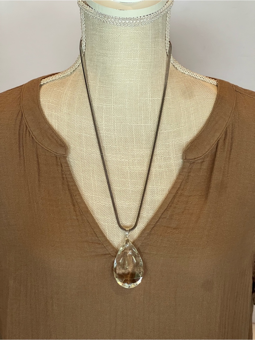 Vintage Teardrop Crystal Necklace